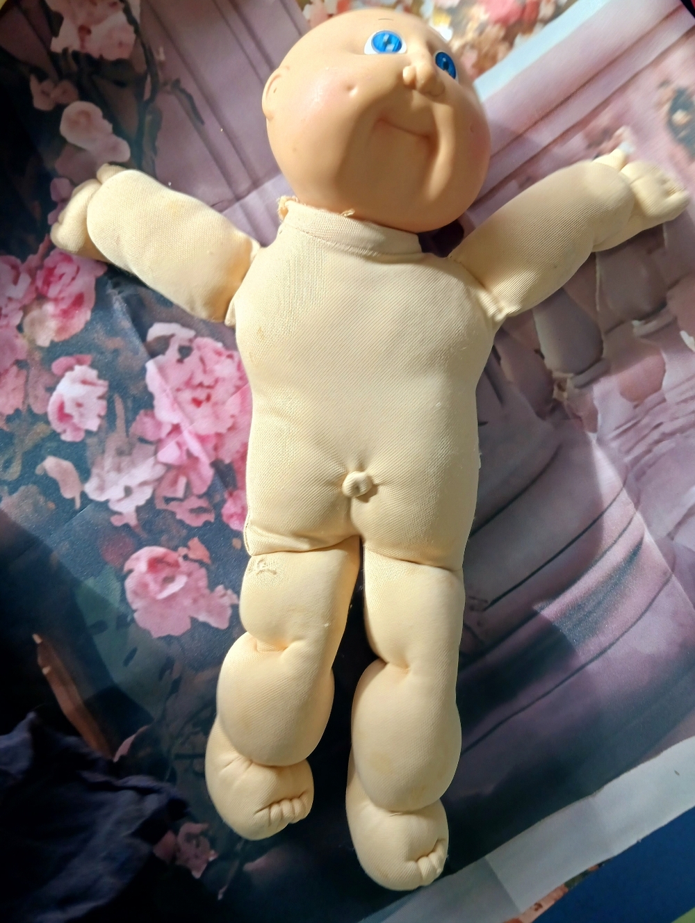 Vintage Cabbage Patch Kids Soft Body Baby Doll in Pale Yellow
